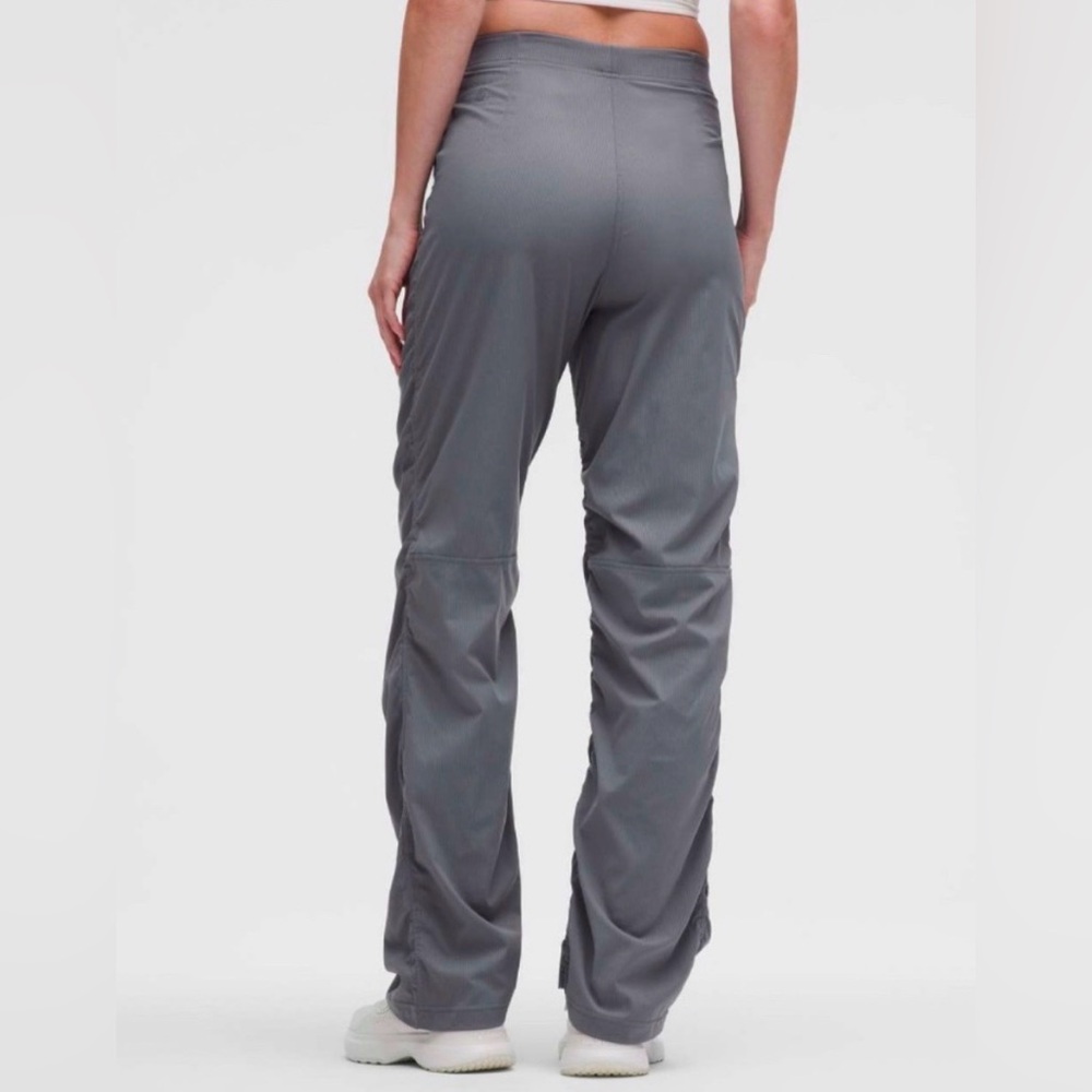 Lululemon Dance Studio Gray High Waist Ruched Straight-Leg Women’s Pants - Picture 2 of 11